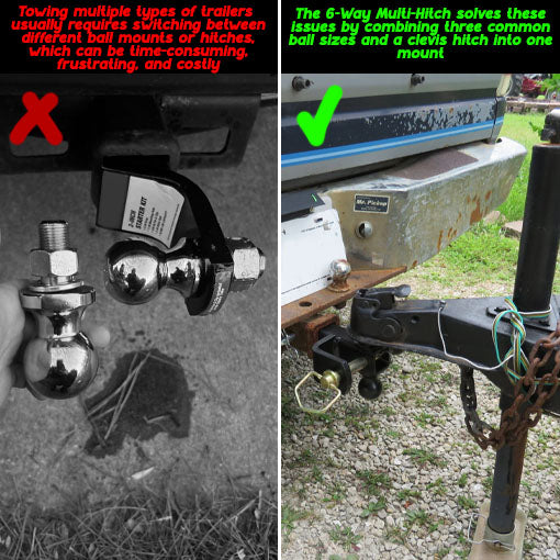 6-Way Multi-Hitch Ball Mount