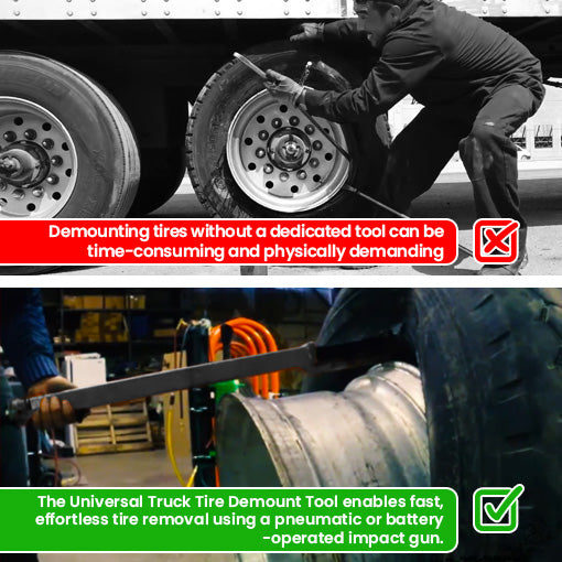 Universal Truck Tire Impact Driven Demount Tool