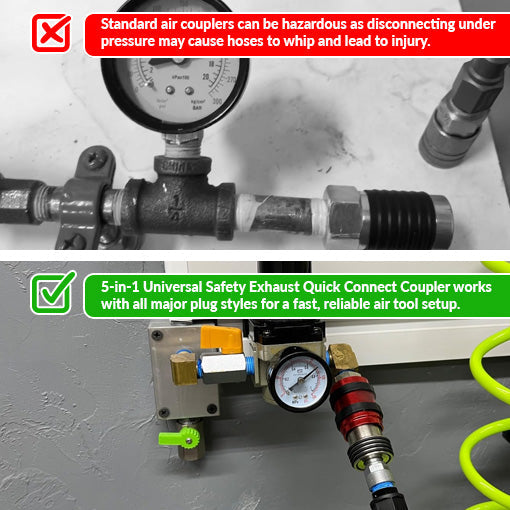 5-in-1 Universal Safety Exhaust Quick-Connect Coupler