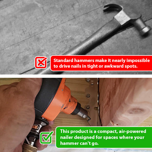 Pneumatic Mini Palm Nailer with Magnetic Tip