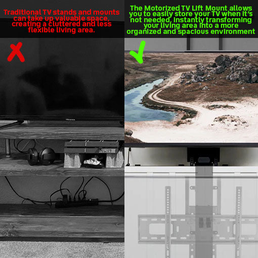 Motorized TV Lift Mount (with Remote & Smartphone Control)