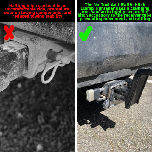 No-Tool Anti-Rattle Hitch Clamp Tightener