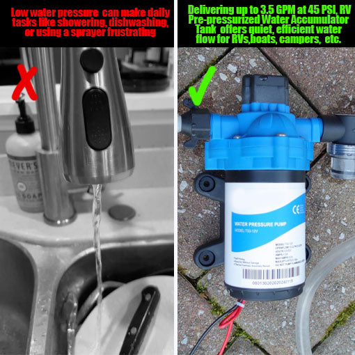 RV Pre-pressurized Water Accumulator Tank
