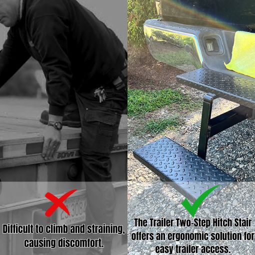 Trailer Two-Step Receiver Hitch Stair