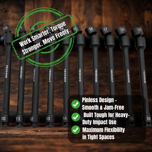 6 Point Pinless Universal Impact Extension Socket Set