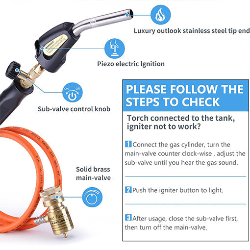 Soldering Welding Torch (Fuel by MAPP, Map/Pro,Propane)
