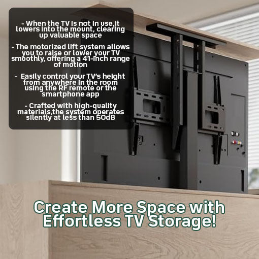 Motorized TV Lift Mount (with Remote & Smartphone Control)