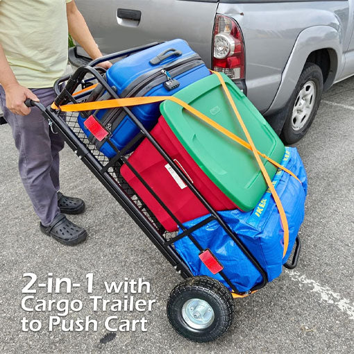 2-in-1 Hitch Cargo Carrier & Hand Push Cart