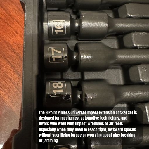 6 Point Pinless Universal Impact Extension Socket Set