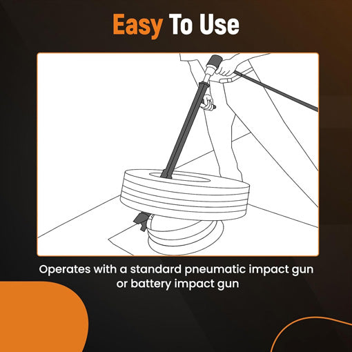 Universal Truck Tire Impact Driven Demount Tool