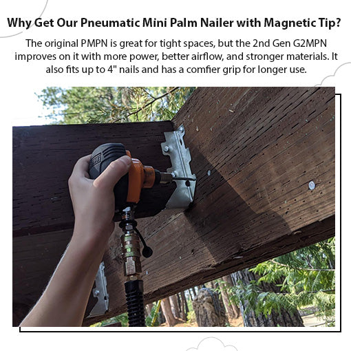 Pneumatic Mini Palm Nailer with Magnetic Tip