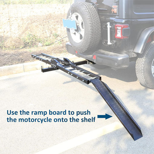 Motorcycle Trailer Hitch Carrier with Loading Ramp