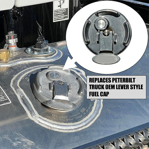 Non-Locking Aluminum Lever Style Diesel Fuel Cap for Peterbilt