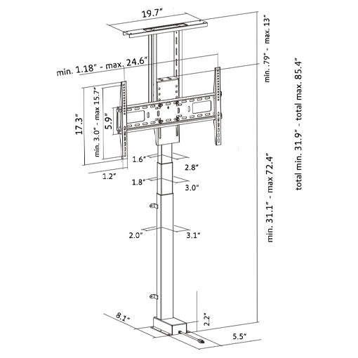 Motorized TV Lift Mount (with Remote & Smartphone Control)