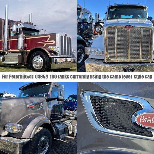 Non-Locking Aluminum Lever Style Diesel Fuel Cap for Peterbilt