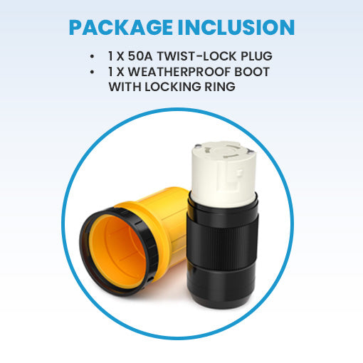 50 AMP RV Power Cord Cover Twist Lock Plug