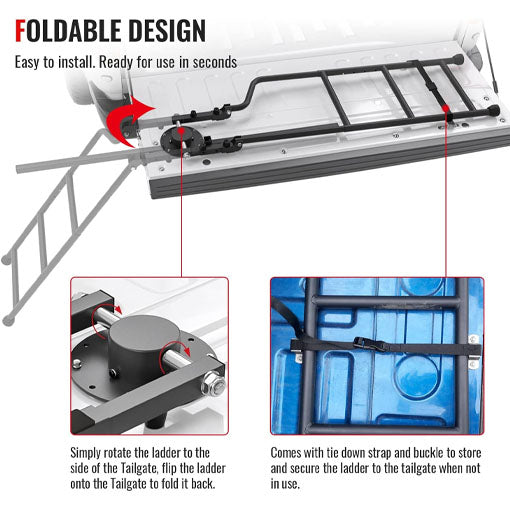Rotatable Truck Tailgate Ladder