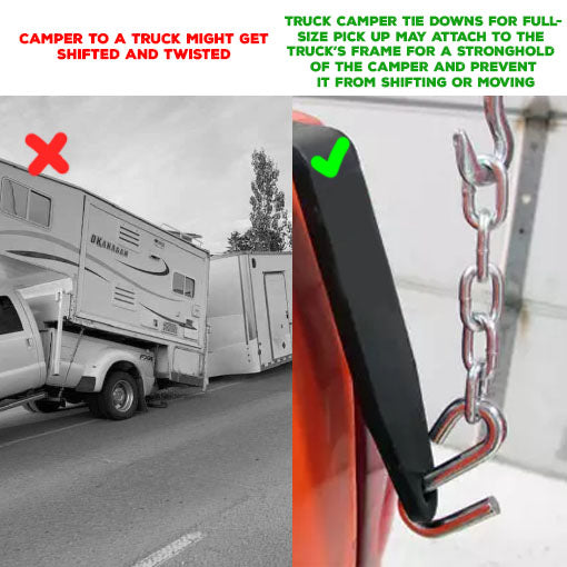 Truck Camper Tie Downs for Full-Size Pickups