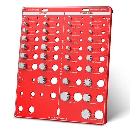 Wall-Mountable Bolt and Nut Identifier Gauge