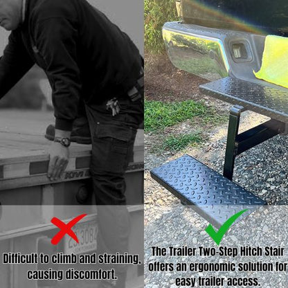 Trailer Two-Step Receiver Hitch Stair