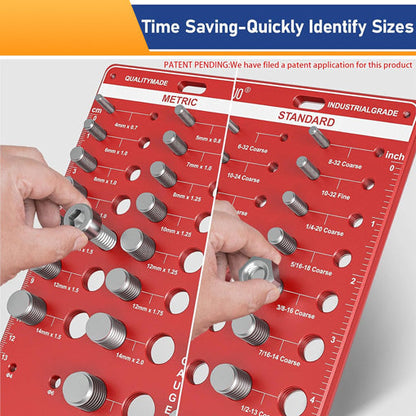 Wall-Mountable Bolt and Nut Identifier Gauge