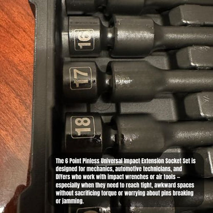 6 Point Pinless Universal Impact Extension Socket Set
