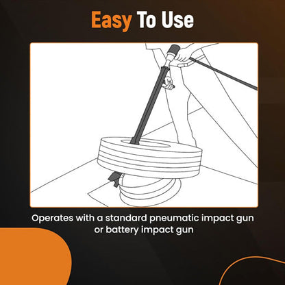 Universal Truck Tire Impact Driven Demount Tool