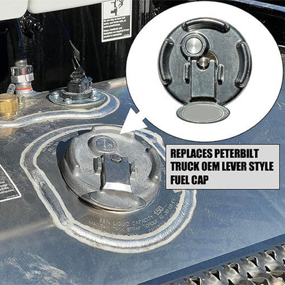 Non-Locking Aluminum Lever Style Diesel Fuel Cap for Peterbilt