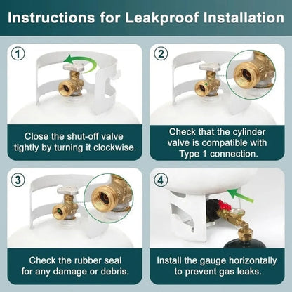 Propane Refill Adapter with Valve and Gauge