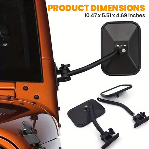 Quick Release Side Mirrors for TJ, JK, JKU