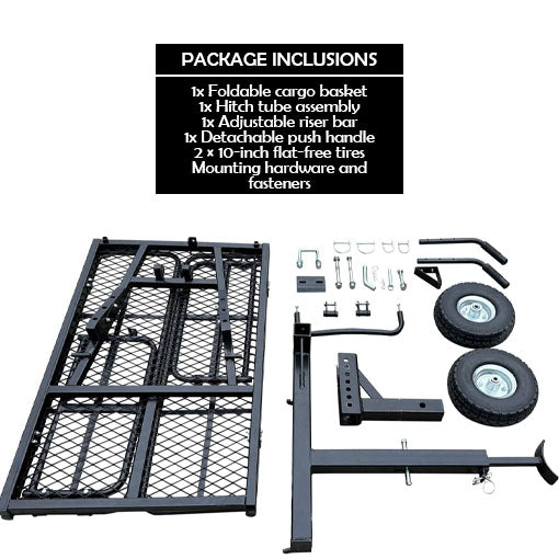 2-in-1 Hitch Cargo Carrier & Hand Push Cart