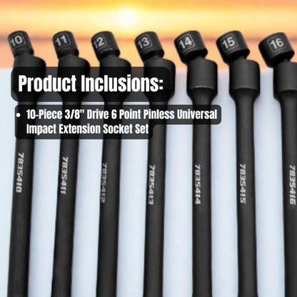 6 Point Pinless Universal Impact Extension Socket Set