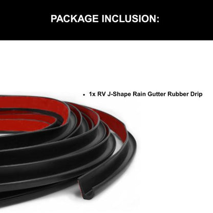 RV J-Shape Rain Gutter Rubber Drip