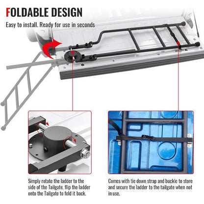 Rotatable Truck Tailgate Ladder